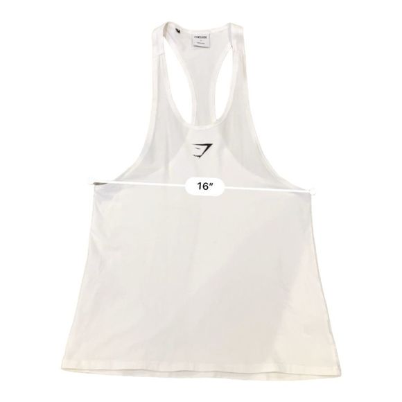 Gymshark Men’s Critical Stringer White Stretchy Muscle Tank S - Picture 8 of 12